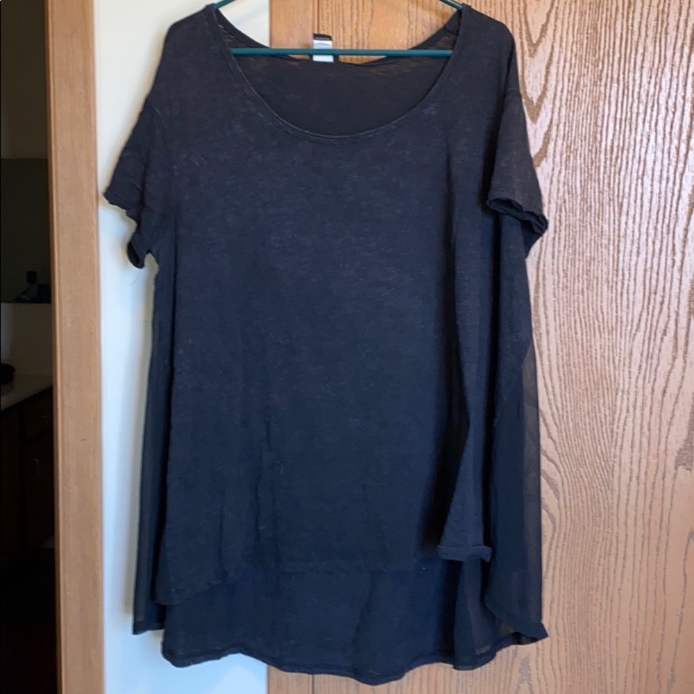 Torrid Mineral Black T-shirt w/ Sheer Side Panels